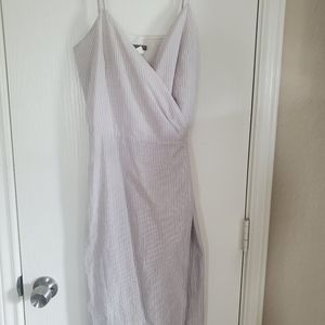 J. Crew seersucker wrap dress size 8 cream/pink